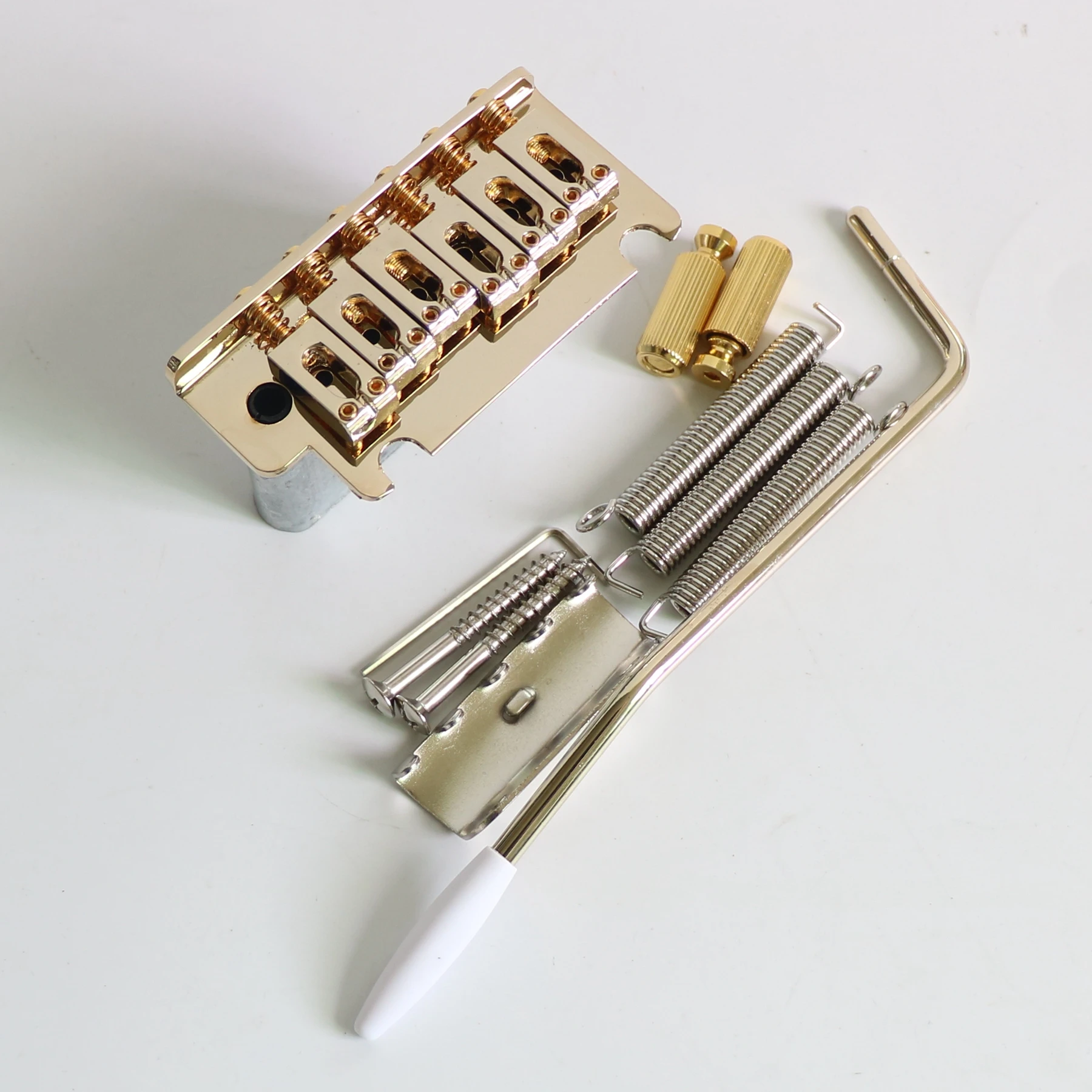 

Handmade Guitar Parts Double Roll Guitar Ponticello Gold Full Set Two-Point Fixed Vibrato Guitar Chord Bridge with Accessories