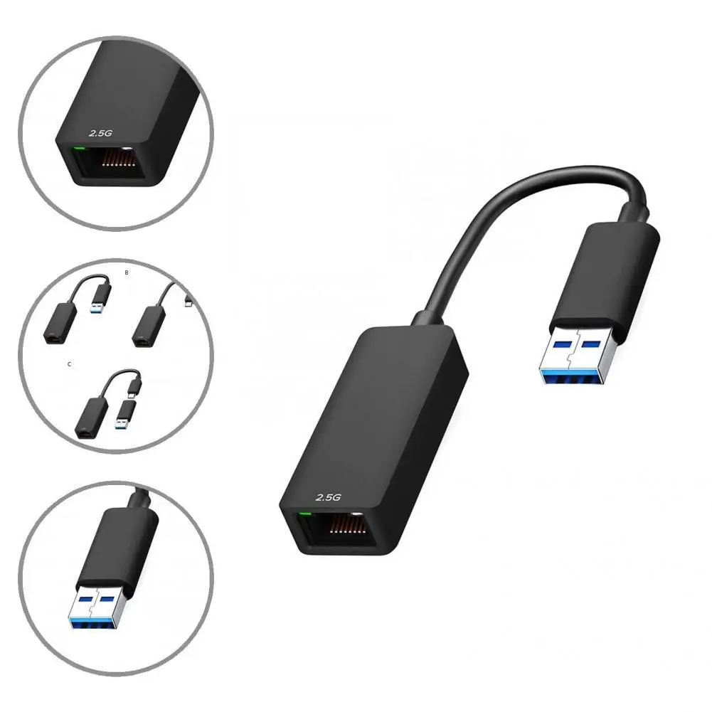 

High Speed Lightweight USB/Type-C 3.1 to RJ-45 2.5Gbps Ethernet Adapter