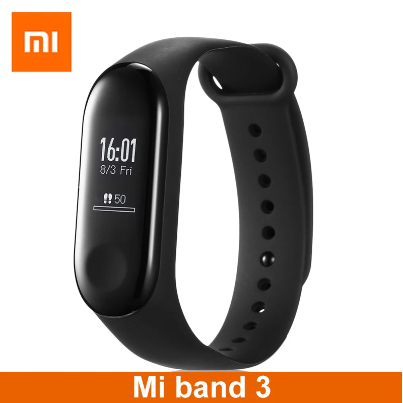 Mi band 3 Xiaomi mi-браслет 3, умный Браслет, монитор сердечного ритма, Bluetooth 4,2, mi Band 3, OLED, для вызова сообщений, умный Браслет, водонепроницаемый браслет - Цвет: Mi band 3