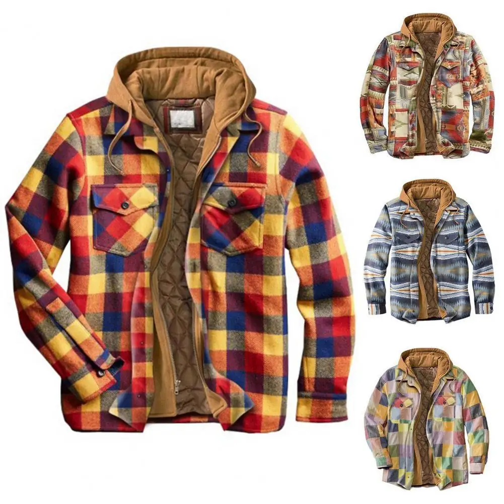 

Outwear Stylish Drawstring Warm Coat Male Men Hoodie Pockets for Party