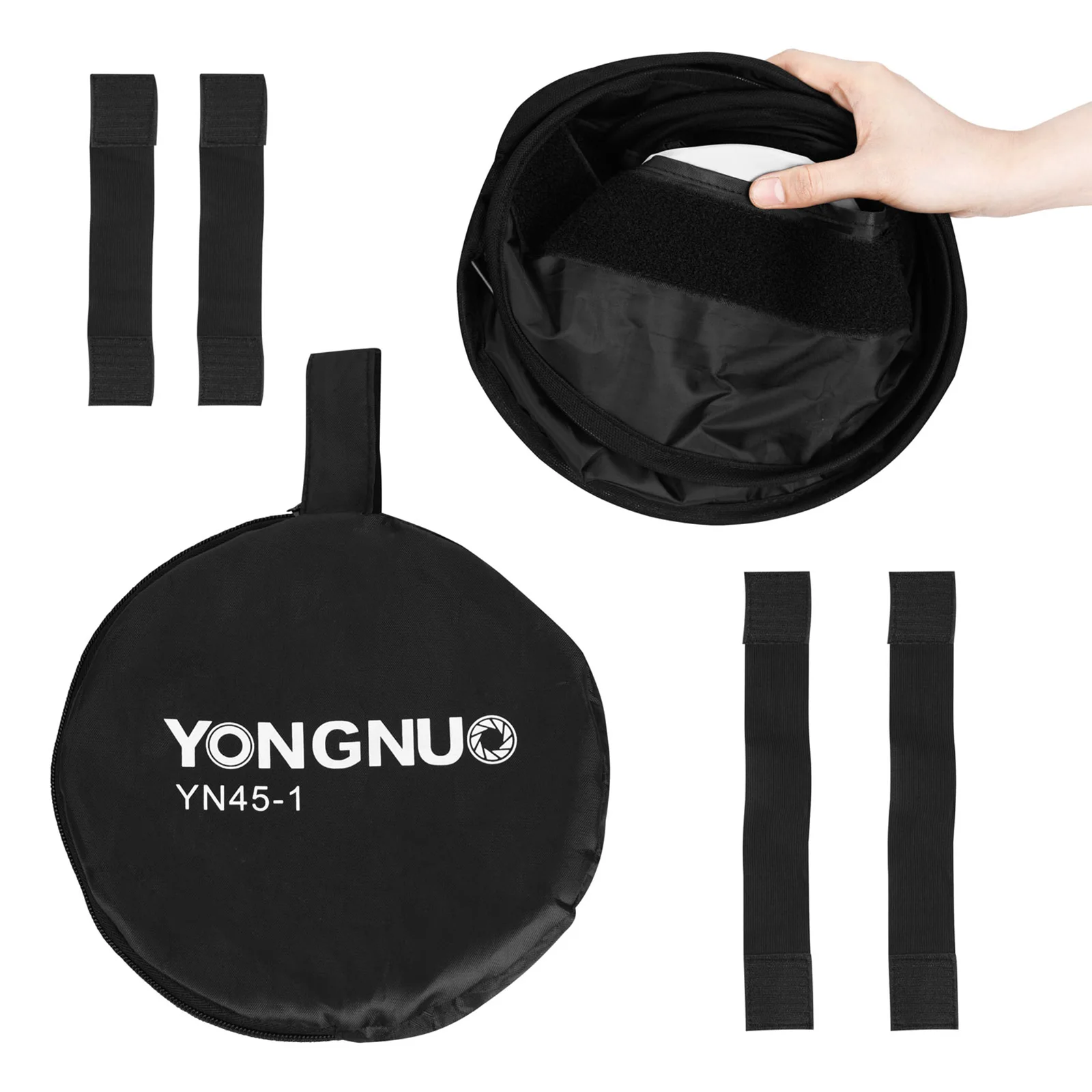 YONGNUO YN45-1 45cm/18in Round Softbox Diffuser Collapsible w/ Carrying Bag for YN300/YN300 II/YN300 IV LED Video Light | Электроника