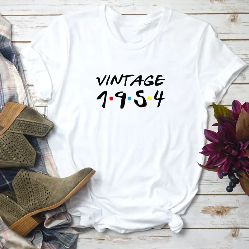 

Funny TV Show Tees Casual Unisex Tops Vintage 1954 Letter Print Tshirt Women Fashion Aesthetic Birthday T-shirt