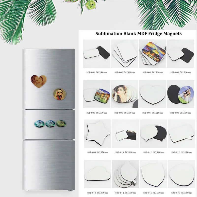 10 шт./лот DIY настраиваемые магниты на холодильник Сублимация пустая разнообразие