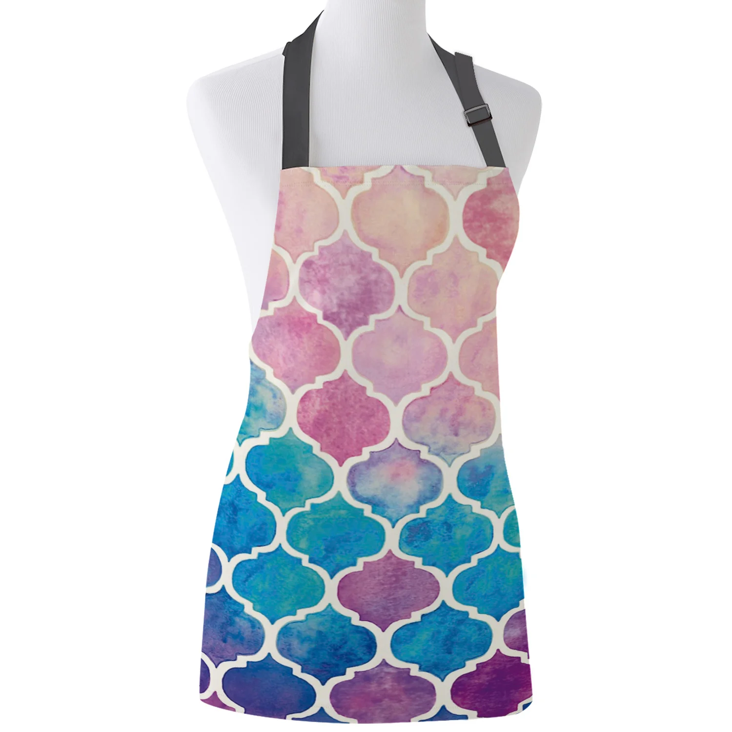 Цветной марокканский геометрический фартук с принтом в клетку кухонный