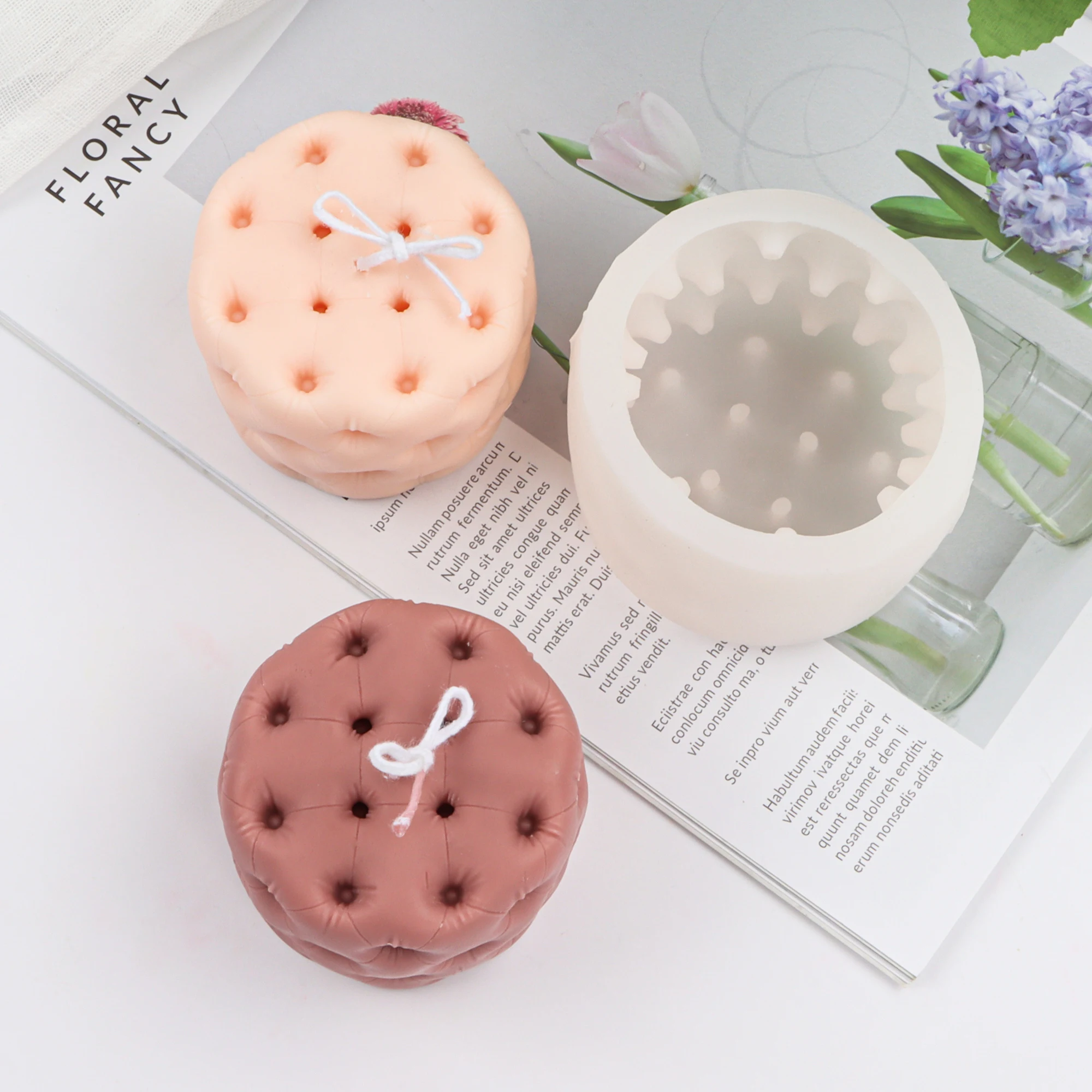 

Popular Sofa Candle Mould Round Sofa Shape Cylinder Home Decoration Cafe Office Bedroom Simple Style Ornament Silicone Mold