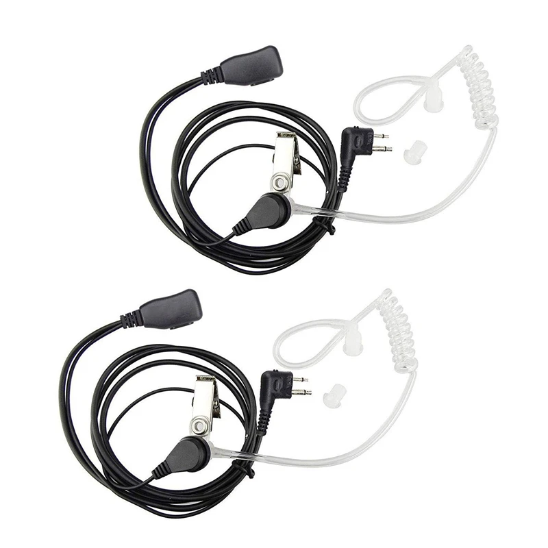 2Pack Fbi Style 2Pin Covert Acoustic Tube Earpiece Ptt Headset For Motorola 2 Ways Radio GP88S GP300 GP68 GP2000 GP88 GP3188 CP0