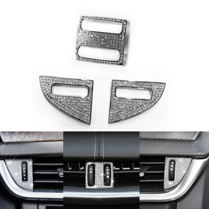 

For Cadillac XTS 2013-2018 Air Outlet Knob Decoration Crystal Sticker 3 Pcs/Set