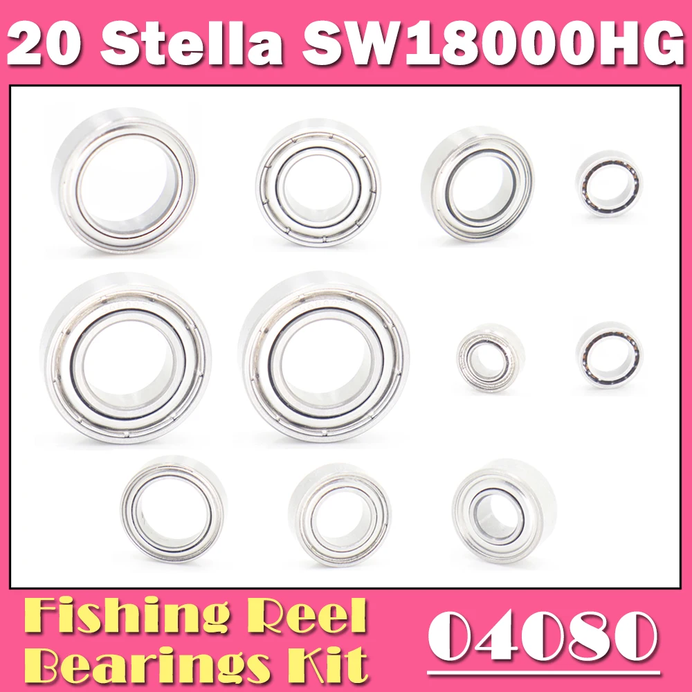 Fishing Reel Stainless Steel Ball Bearings Kit For Shimano 20 Stella SW 18000HG 20000PG 04080 04081 Spinning Reels Bearing Kits