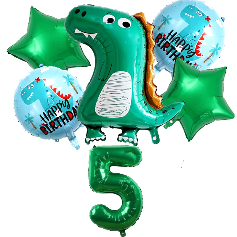 6 шт. новинка милый комплект с изображением динозавра из алюминиевой фольги