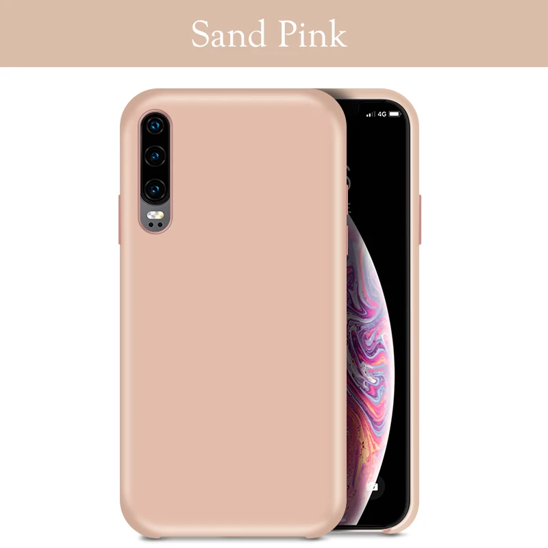 Жидкий силиконовый чехол для huawei P30 Lite, чехол, накладка из микрофибры, чехол для huawei P20 Lite P30 Pro mate 20 Lite Honor 20 10i - Цвет: Sand Pink