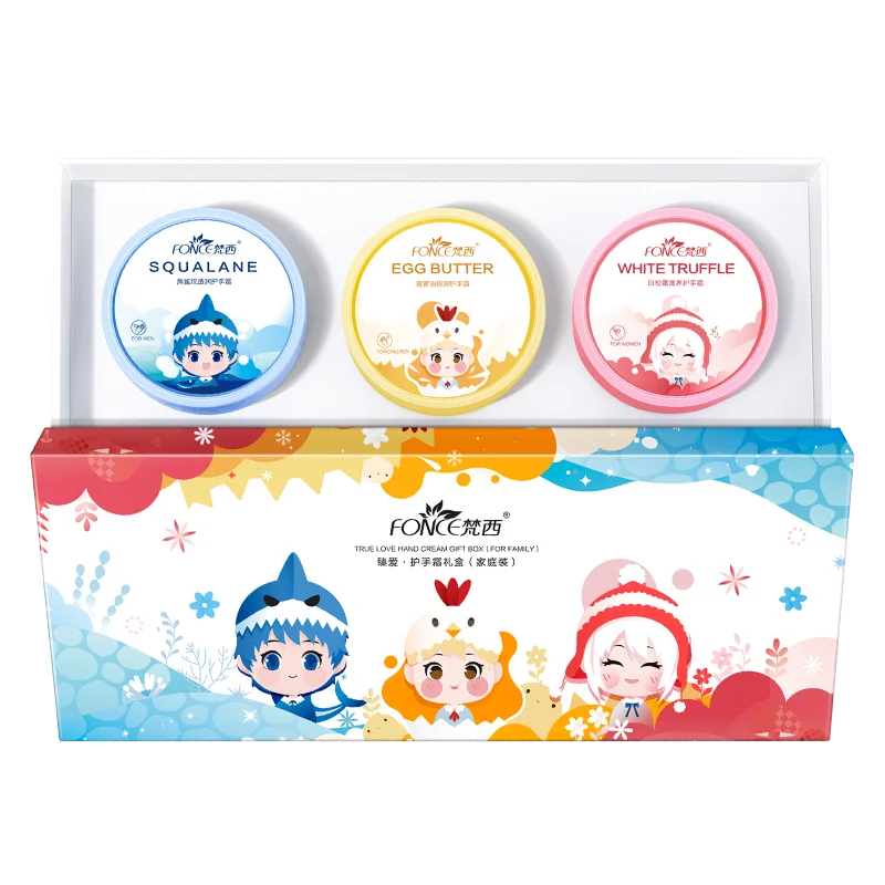 

FONCE Family Pack Three Color Hand Cream 50g Forchild Adult Gift Box Autumn Winter Nourishing moisturizing Repair Anti Cracking