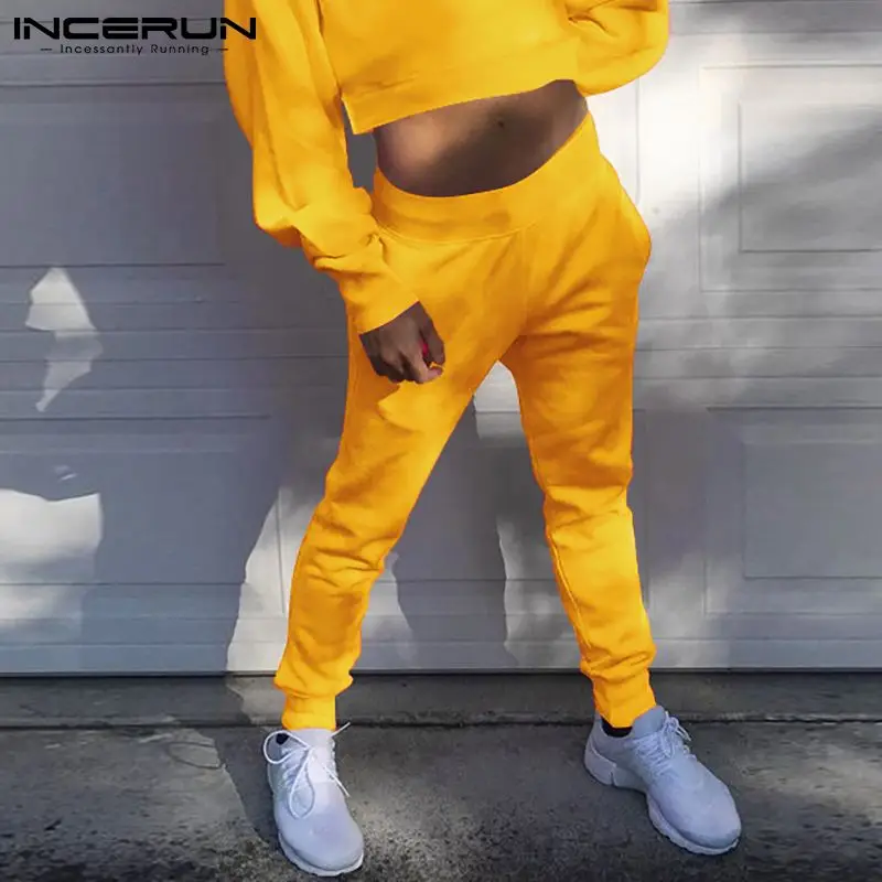 

INCERUN New Men's Fashionable Elastic Waist Pants Solid Color Joggers Casual Trousers Casual Trendy Male Sports Pantalons S-5XL