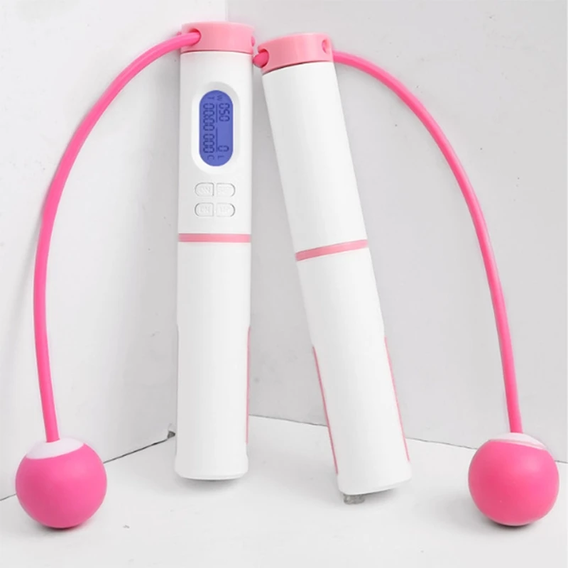 

Cordless Steel Wire Skipping Rope with Count Display Professional Protable Fitness Weight-bearing Exercise Ropeless Jump