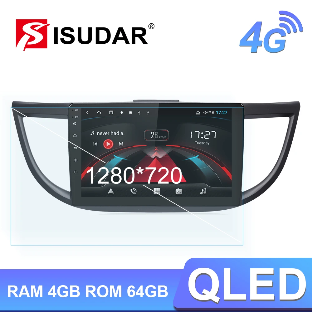 Isudar H53 4G Android 1 Din Авто Радио для Honda/CRV/CR-V 2011-2015 Автомобильный мультимедийный 8 ядро