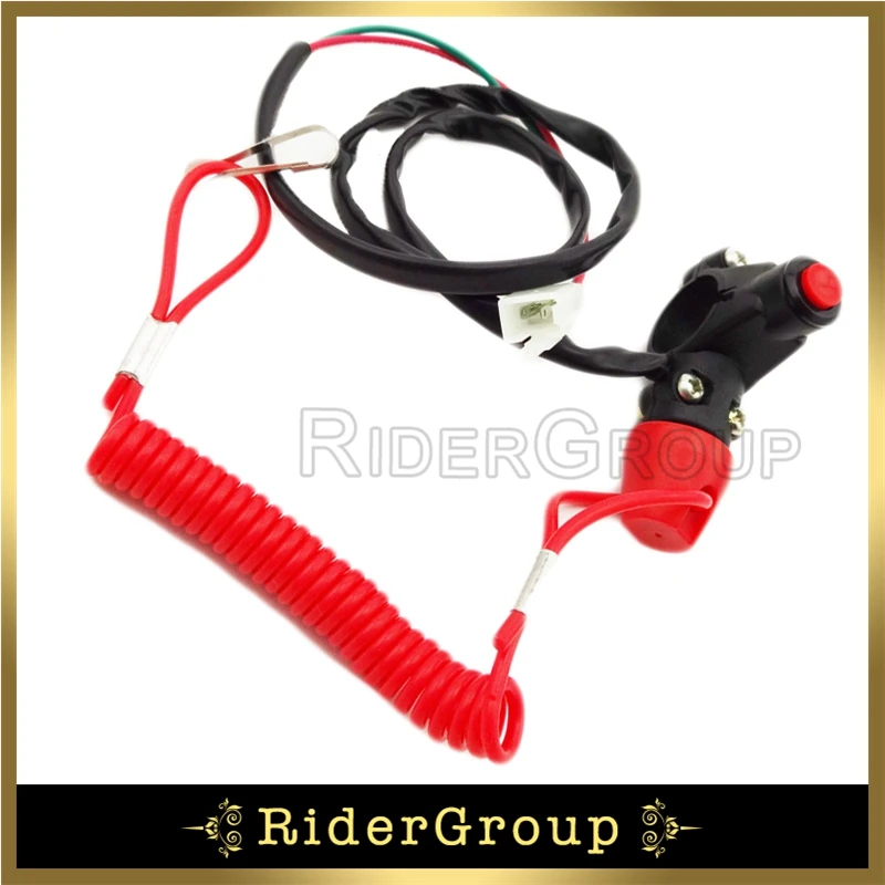 Red Tether Safety Engine Stop Kill Switch Push Button For Minimoto Dirt ATV Motorcycle Quads Pocket Bike Parts | Автомобили и
