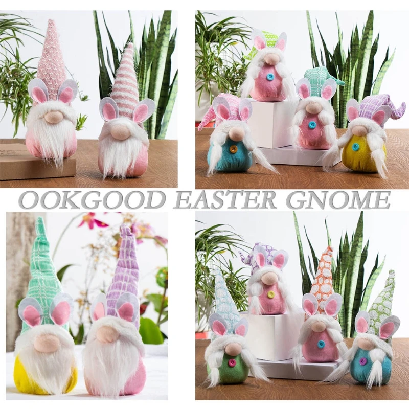 

Easter Bunny Gnome Handmade Rabbit Plush Toys Doll Ornaments Spring Kids Easter Gifts Holiday Home Party Household Decoration4