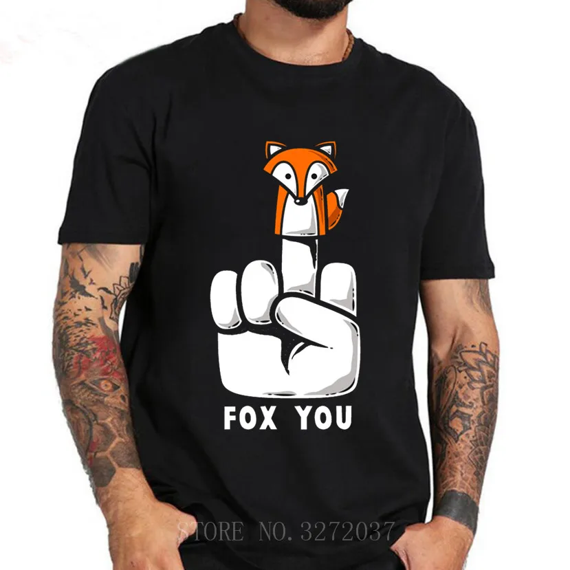 Мужская футболка с животным принтом Fox You черная из 100% хлопка camiseta 2020|Мужские
