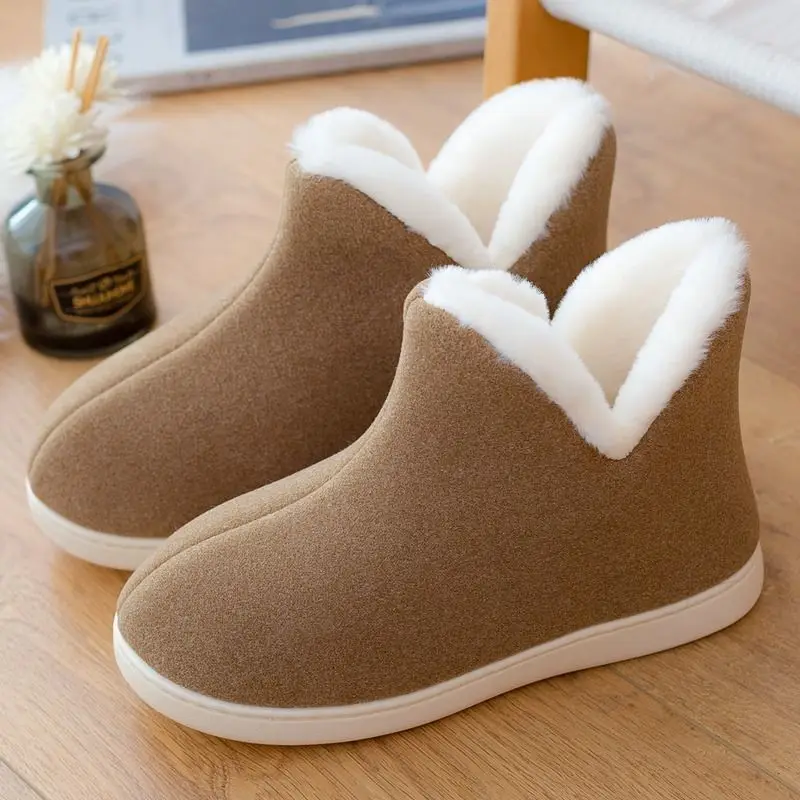 Зимние женские тапочки обувь унисекс меховые сапоги для дома теплые короткие