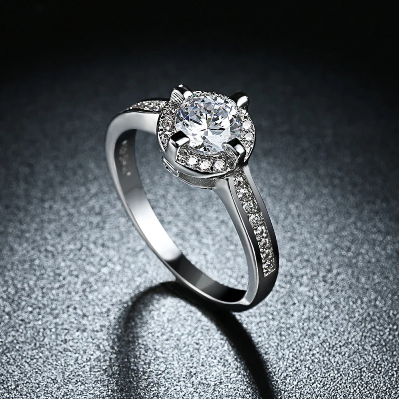 

Fashion Luxury Rings For Women Wedding Female Silver Color Ring Beautiful Pretty Ladies White Zircon Rings Jewelry Accessories