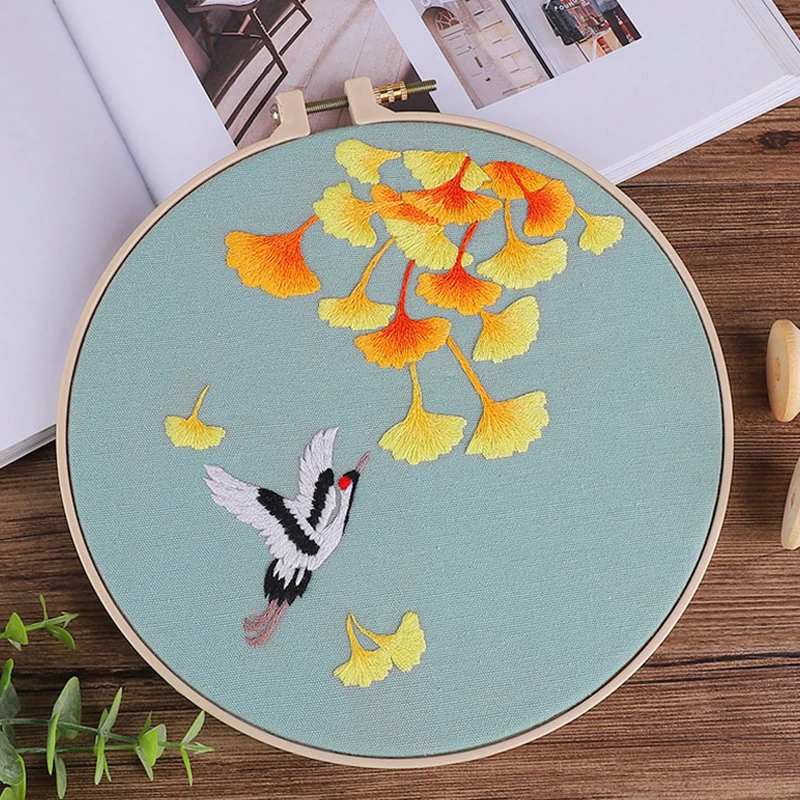 Набор для вышивки китайскими цветами с обручем принтом вышивка крестиком ручная