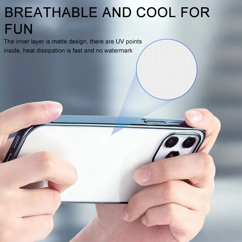 Luxury Plating Square Frame Silicone Clear Phone Case For iPhone 14 13 12 11 Pro Max Mini X XS XR 7 8 Plus SE Transparent Cover