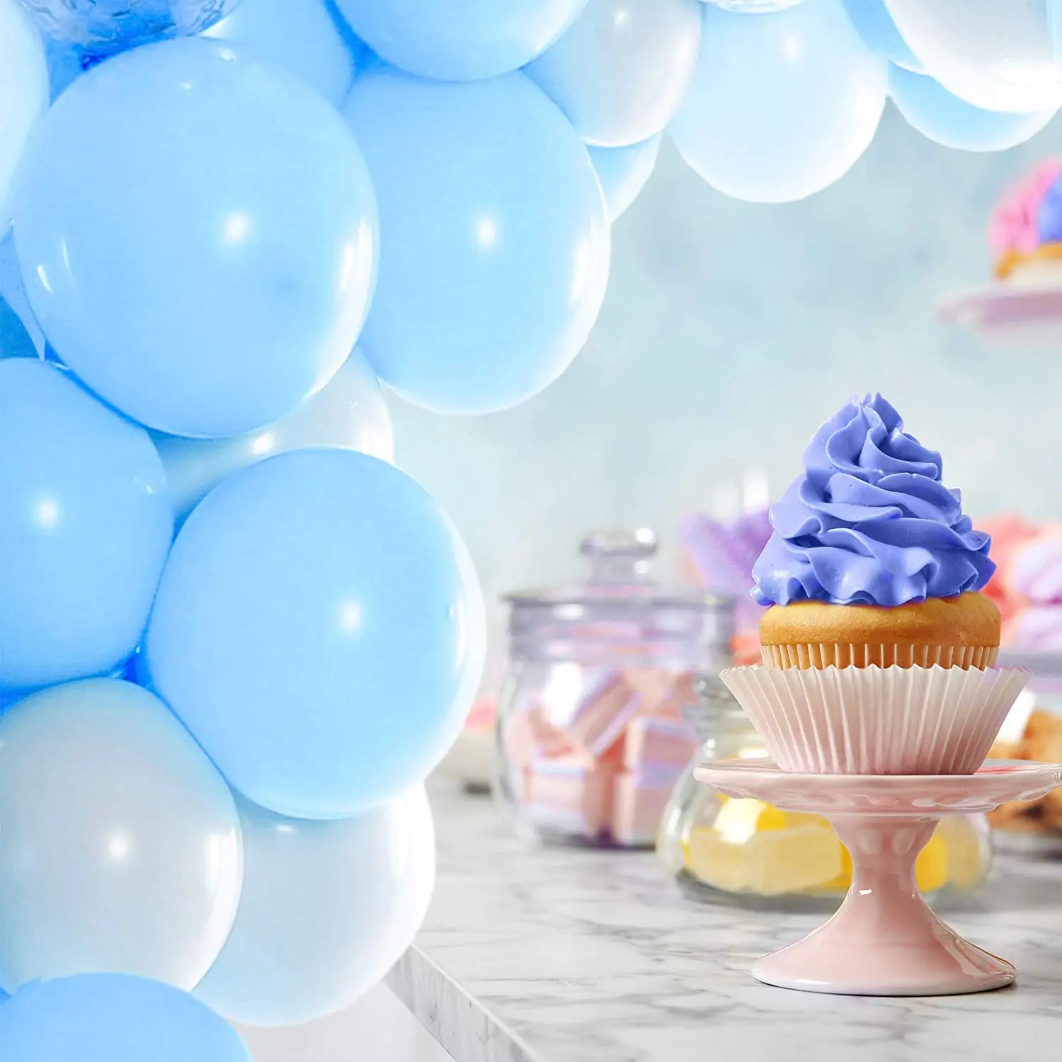 Kit de arco de guirnalda de globos de l&aacute;tex de 80 piezas para decoraci&oacute;n de boda, Macaron, globos azules para Baby Shower, decoraciones para fiesta de cumplea&ntilde;os, ni&ntilde;os-1
