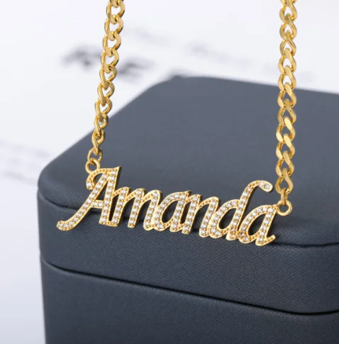 Custom Personalized Letter Name Pendant Necklace Custom Name Zircon Inlaid Zircon Special Gifts Stylish and Elegant for Friends