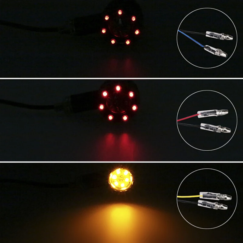 

1Pcs 12V 13 LED Indicator Red Yellow 7.5*6*3.5cm Motorcycle Turn Signal Brake Stop Light