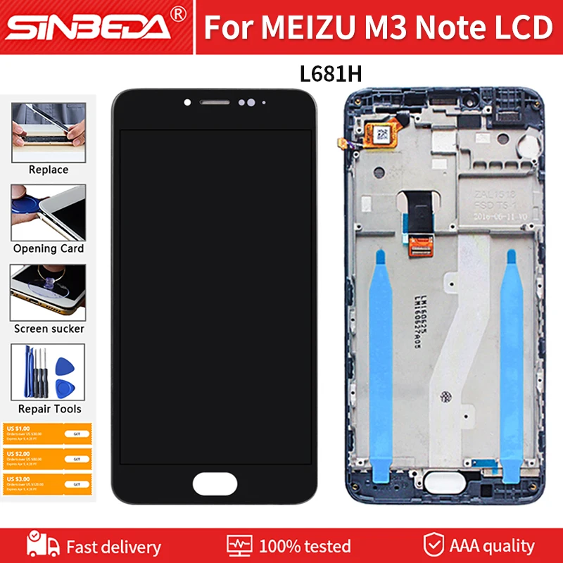 ЖК экран AAA + для MEIZU M3 Note L681H сменный дигитайзер L681H|Экраны мобильных телефонов| |