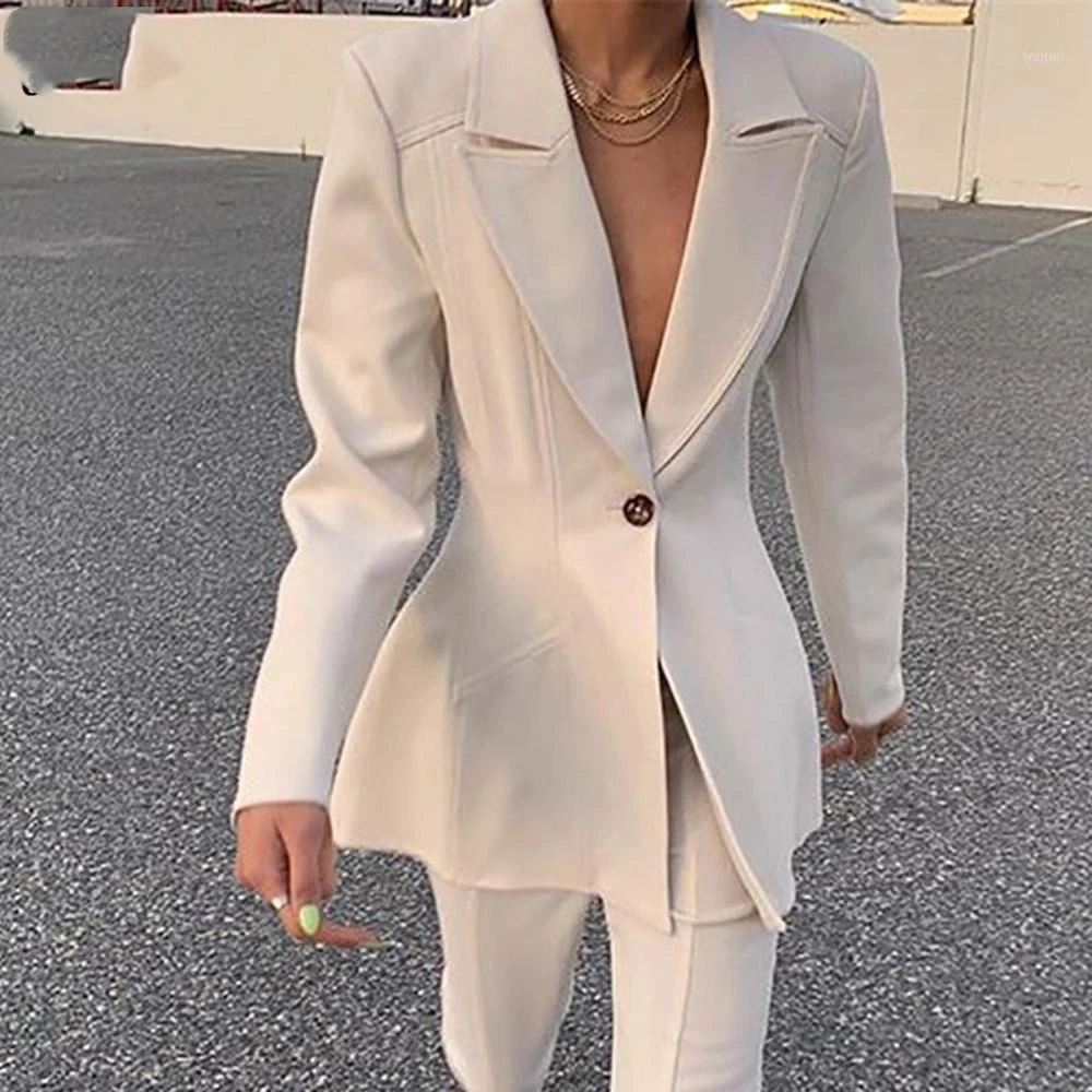 Women's Suits  Fashion Slim Fit Women Blazer Jackets Womens  Office  Jacket Elegant Female Solid Button Plus size