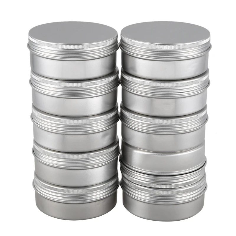 

10 x Vacuum cosmetic container Container Jar of aluminum lip cream 150 ml screw cap