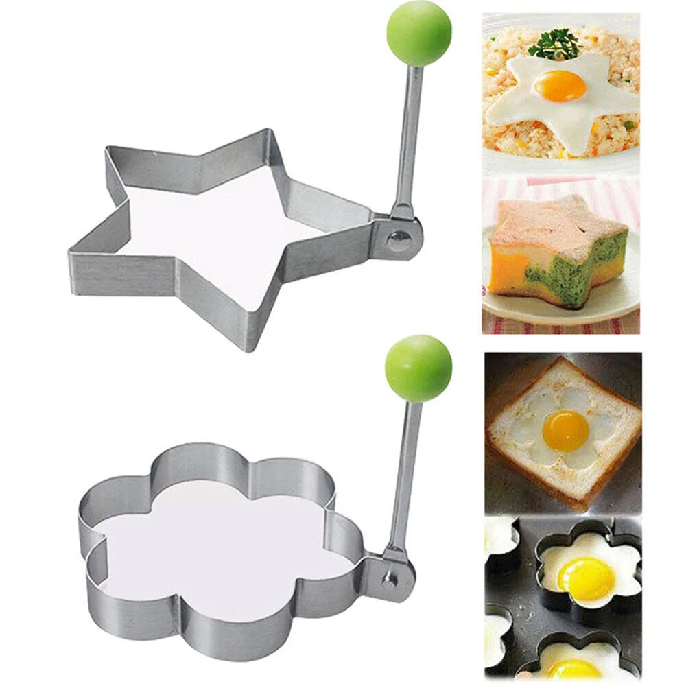 

Stainless Steel Shaper Mold Kitchen Circle HeartFlower Star Shape Mould for Fried Egg Pancakes Crumpets Baking Cooking