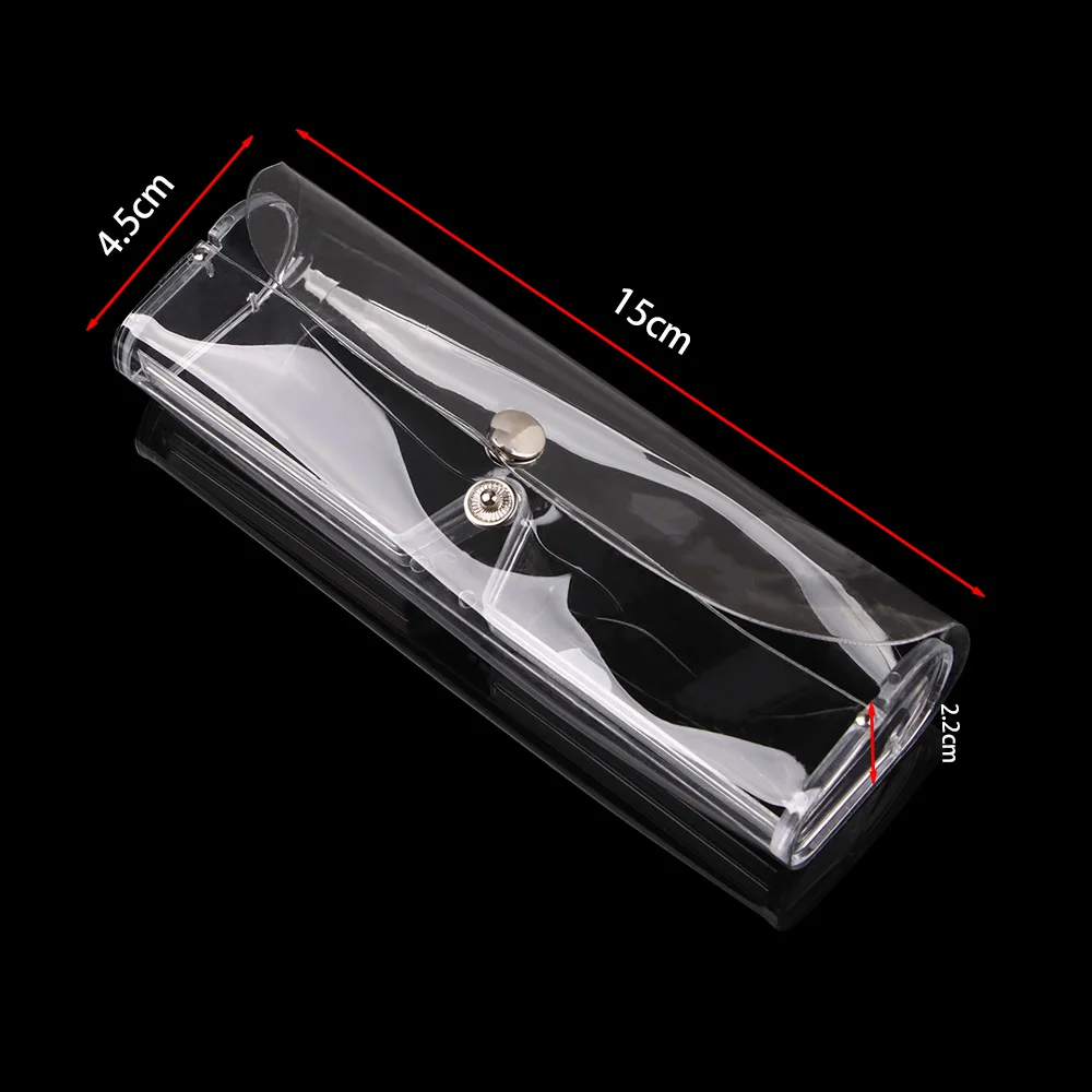 2 шт. сверхлегкие ПВХ портативные прозрачные чехлы для очков на кнопках прочные