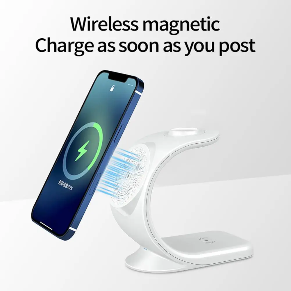 

Wireless Charger Stand 3 In 1 Qi-compatible 15W Fast Charging Dock Station For IWatch For IPhone 13 12 11 XS XR X Charger