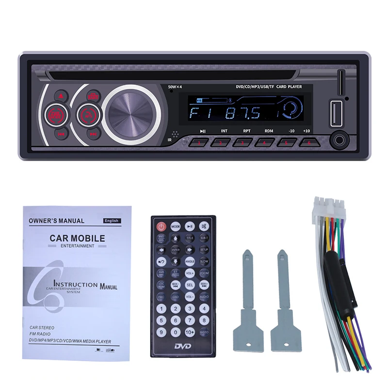 Автомобильный CD плеер 1 Din Bluetooth Mp3 радио поддержка аудио выхода TF карта U диск AUX