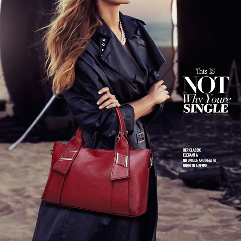 

Women's Leather Bags New High Quality Bag Casual Fashion Ladies Handbags Solid Color Messenger Shoulder Bag Purses and Handbags