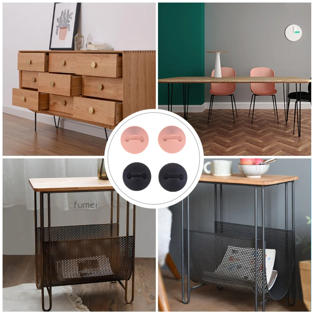 

4 Pcs Hairpin Leg Protector Feet Furniture Table Chair Desk Leg Silicone Caps