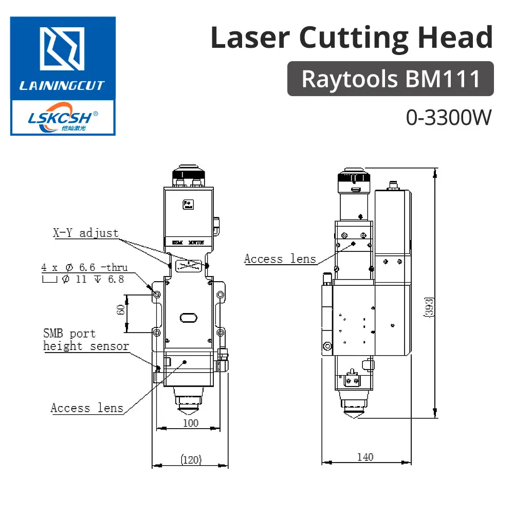 LSKCSH Raytools BM111 0-3300W лазерная головка с автоматической фокусировкой для резки