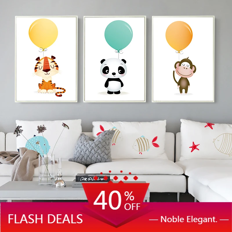 Скандинавский минималистичный воздушный шар панда обезьяна Тигр аниме