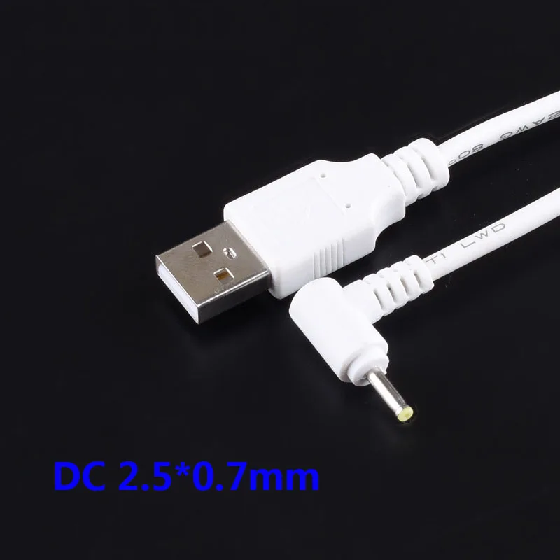Фото Штекер питания постоянного тока USB для преобразования 2,5*0,7 мм/DC 2,5x0,7 Белый Черный L-образный прямоугольный разъем с соединительным кабелем д... №2