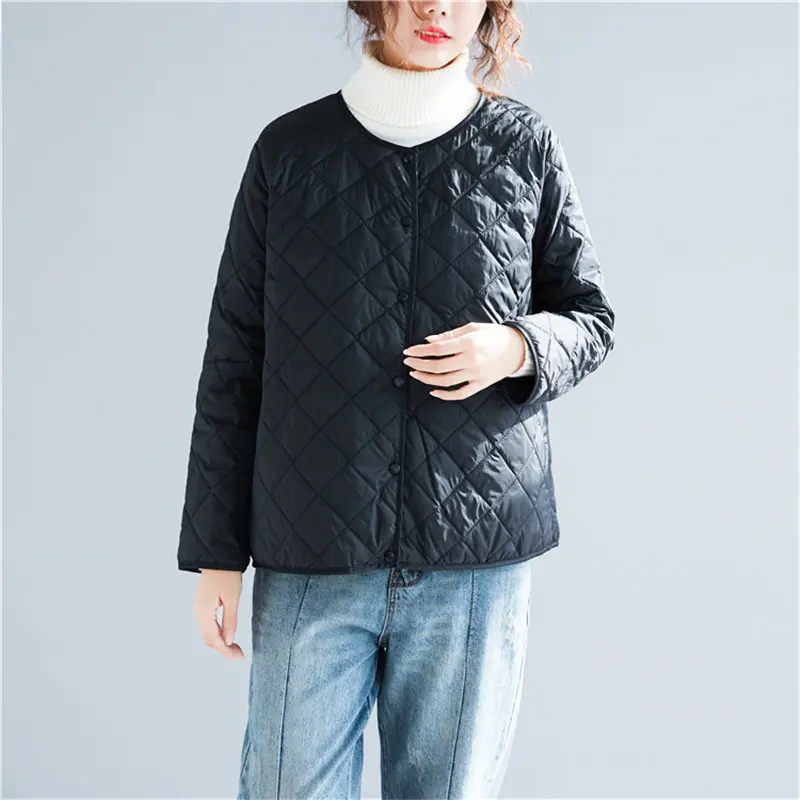 

Alien Kitty Winter Fresh Loose Zipper Solid Outwear Stylish Oversize Cotton O-Neck Warm Women Jackets Casual All-Match Coat