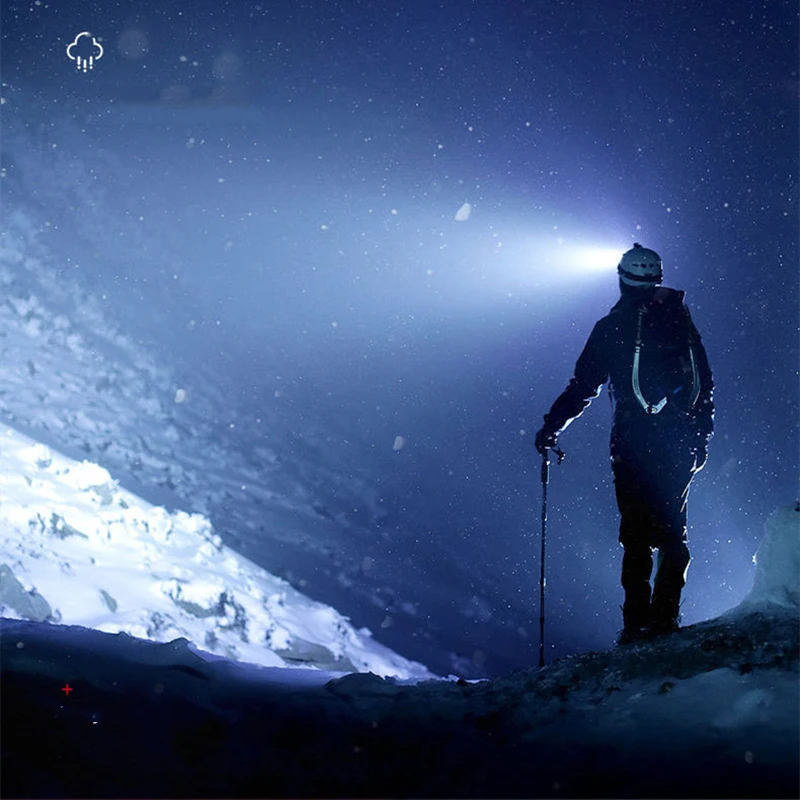 

ABS Lightweight 5LED Headlamp with Built-in 18650 Battery USB Rechargeable Portable Lantern Headlamp Outdoor Camping Headlight