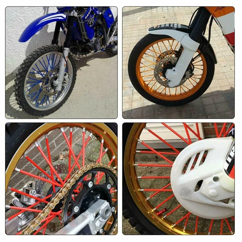 

72Pcs Universal Motorcycle Wheel Hub Spoke Cover Wheel Protective Cover Suitable for Dirt Bikes