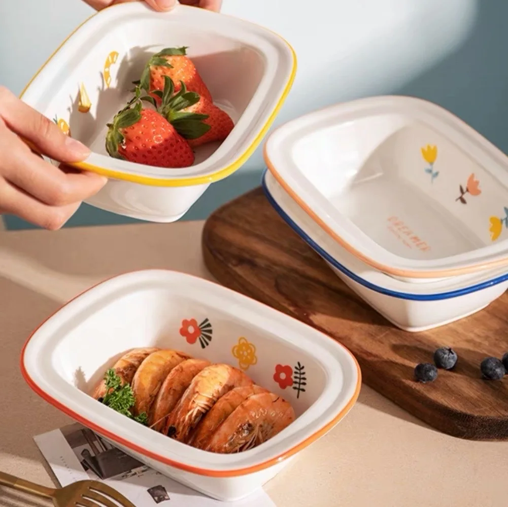 

Baking Pan Cheese Patera Na Ciasto Baked Ceramic Rice Plate Household Creative Net Red Tableware Microwave Oven Special Bowl