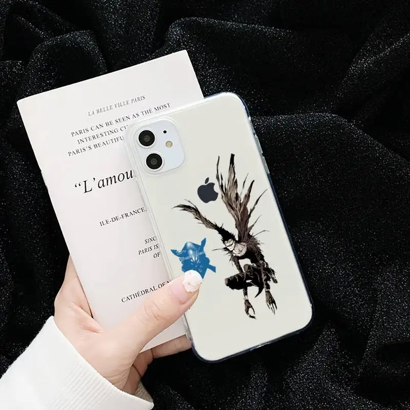 

Death Note Killer Lawliet anime Phone Case Transparent for iPhone 6 7 8 11 12 s mini pro X XS XR MAX Plus cover funda shell