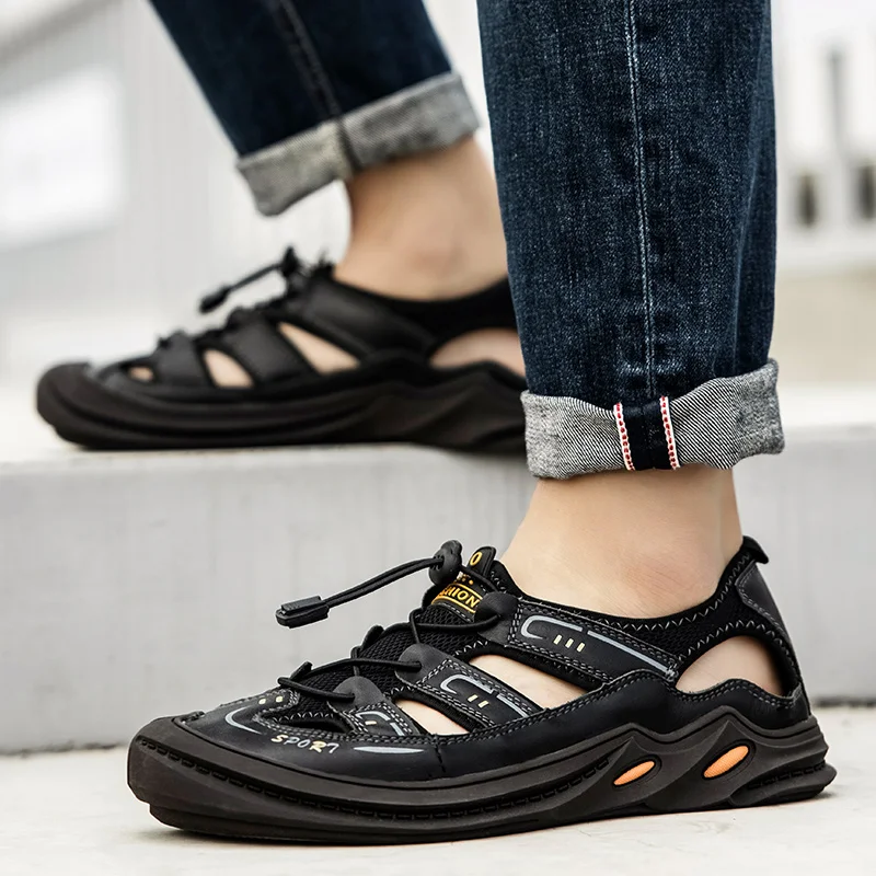 

men sandals summer outdoor trend hollowed out Baotou Men's leisure outdoor beach sandals men slippers fashion men sandalias