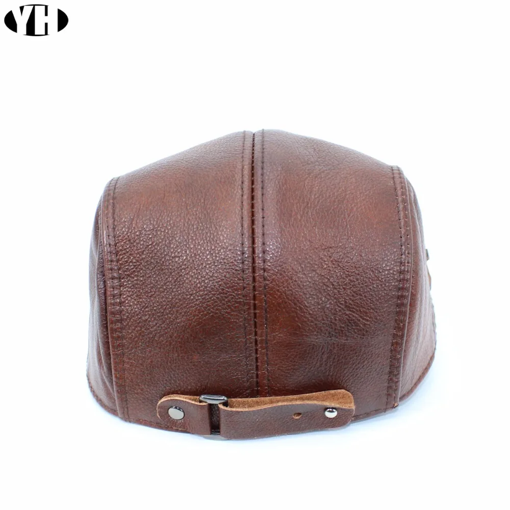 Брендовая Новая модная мужская бейсболка из натуральной кожи брендовая кепка