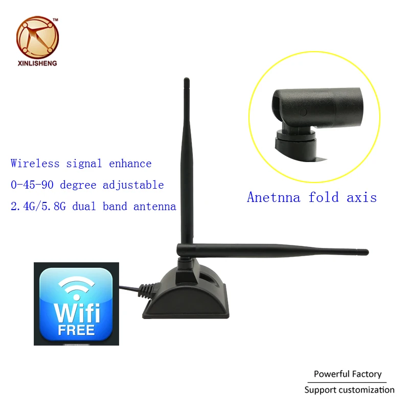 Factory price 2.4G 5.8G dual band wireless wifi repeater external router indoor communication antenna with flexible folding axis | Мобильные