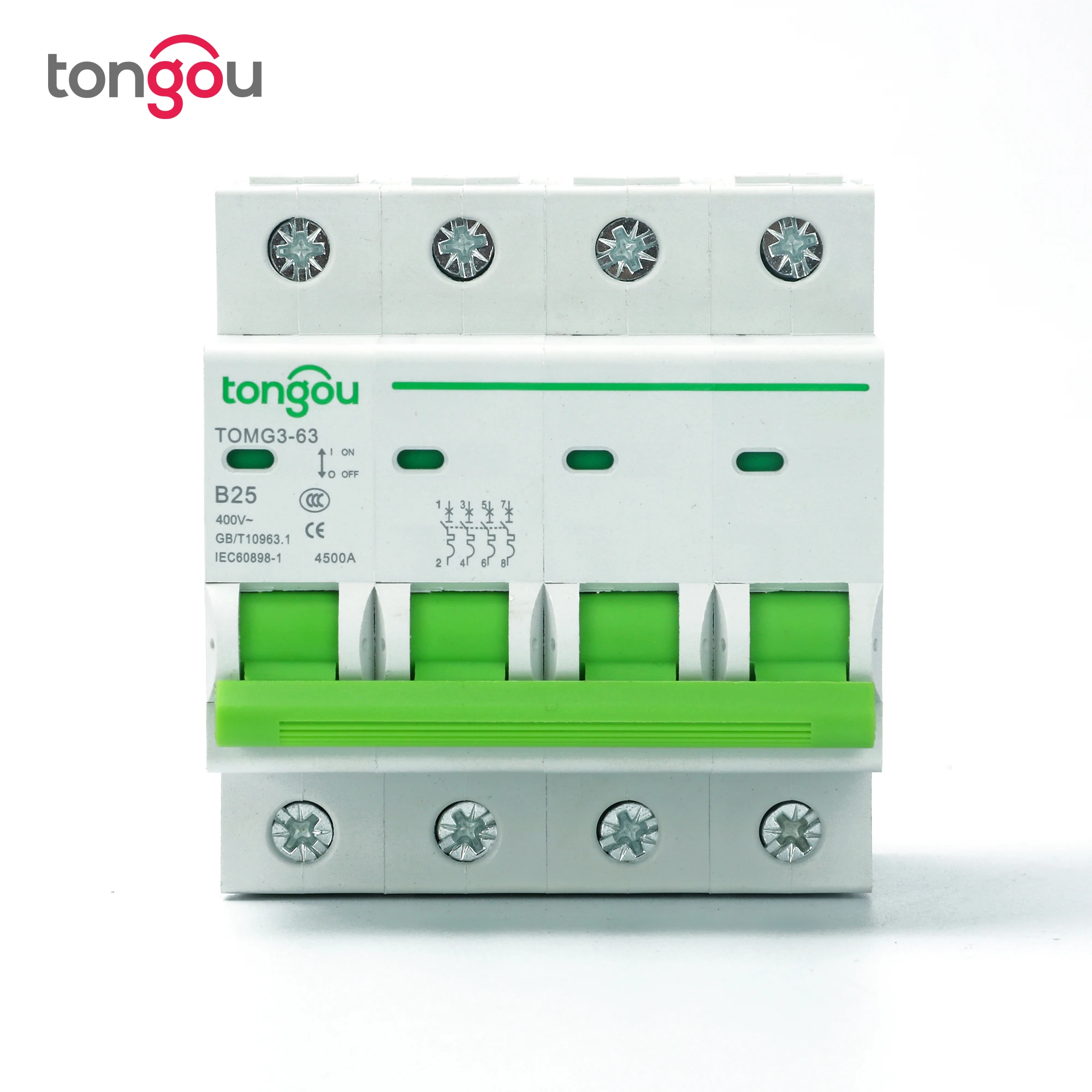 Миниатюрный автоматический выключатель на DIN-рейку тип в 4 полюса MCB 6A 10A 16A 25A 32A 40A