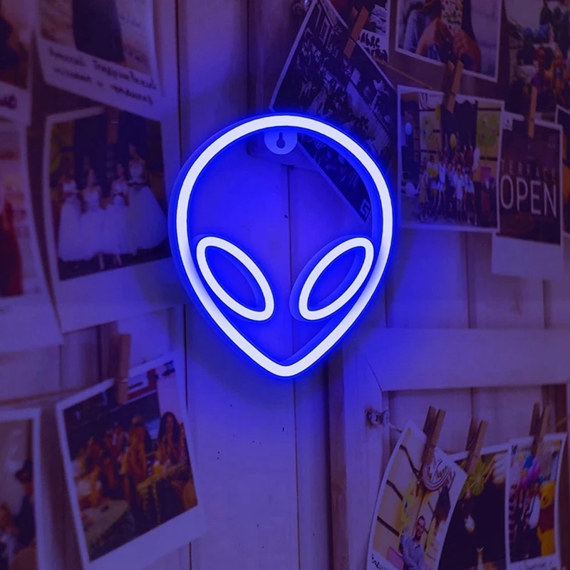 

Neon Lights for Wall Decor USB Operated Decorative Led Neon Signs Blue Decorative Night Light Ornaments